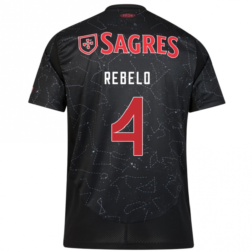 Hombre Fútbol Camiseta Silvia Rebelo #4 Negro Rojo 2ª Equipación 2024/25 Perú