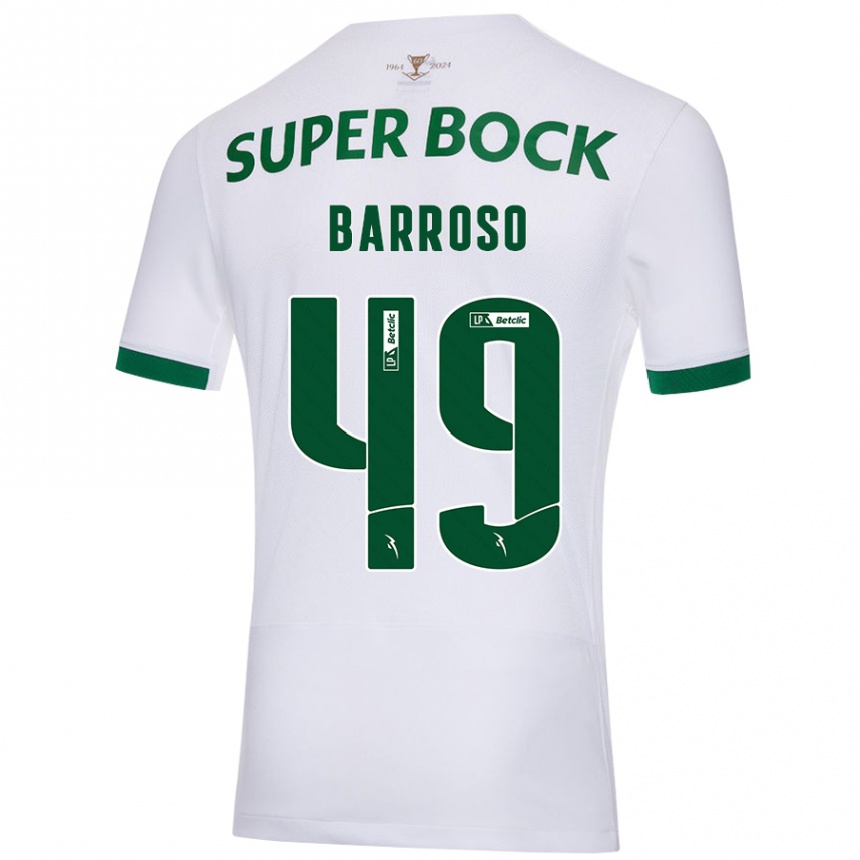 Hombre Fútbol Camiseta Leonardo Barroso #49 Blanco Verde 2ª Equipación 2024/25 Perú