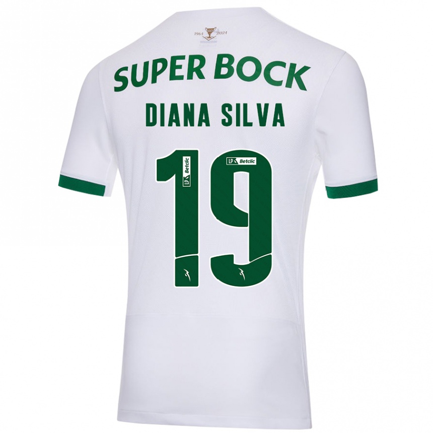 Hombre Fútbol Camiseta Diana Micaela Abreu De Sousa E Silva #19 Blanco Verde 2ª Equipación 2024/25 Perú