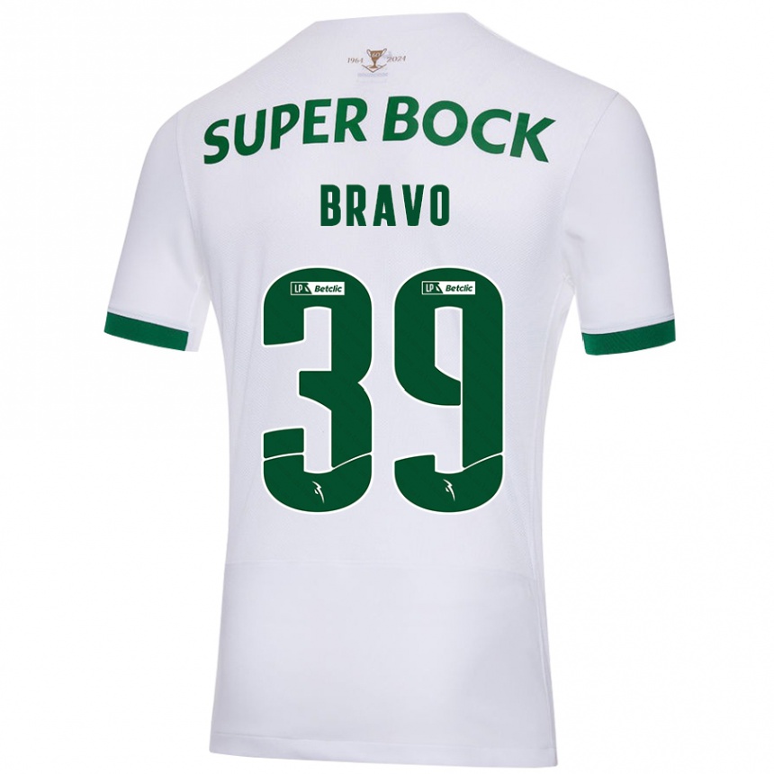 Hombre Fútbol Camiseta Bravo #39 Blanco Verde 2ª Equipación 2024/25 Perú