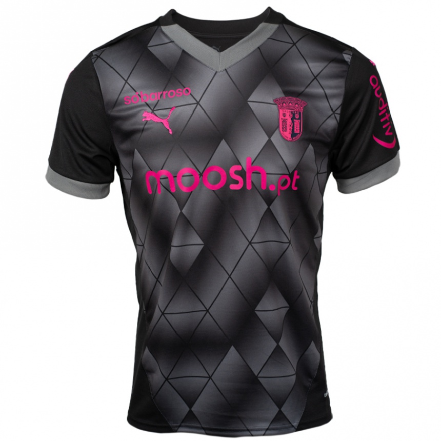 Hombre Fútbol Camiseta Enzo Tayamoutou #67 Negro Rosa 2ª Equipación 2024/25 Perú