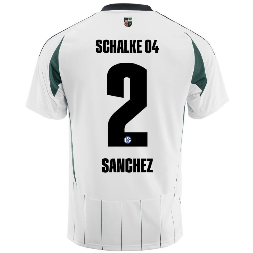 Hombre Fútbol Camiseta Felipe Sánchez #2 Blanco Verde 2ª Equipación 2024/25 Perú