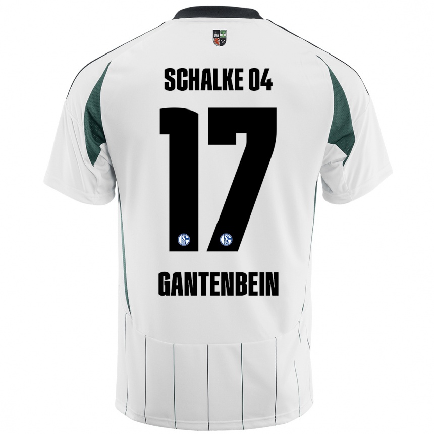 Hombre Fútbol Camiseta Adrian Gantenbein #17 Blanco Verde 2ª Equipación 2024/25 Perú