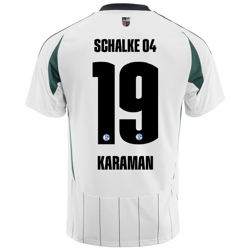 Hombre Fútbol Camiseta Kenan Karaman #19 Blanco Verde 2ª Equipación 2024/25 Perú