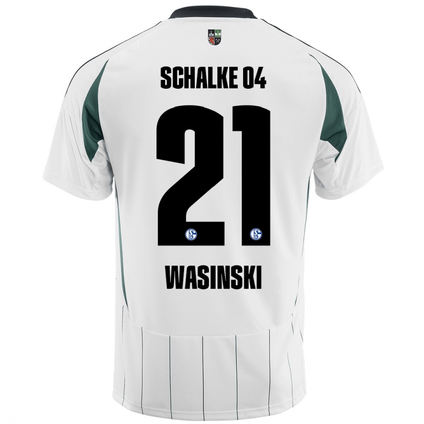 Hombre Fútbol Camiseta Martin Wasinski #21 Blanco Verde 2ª Equipación 2024/25 Perú