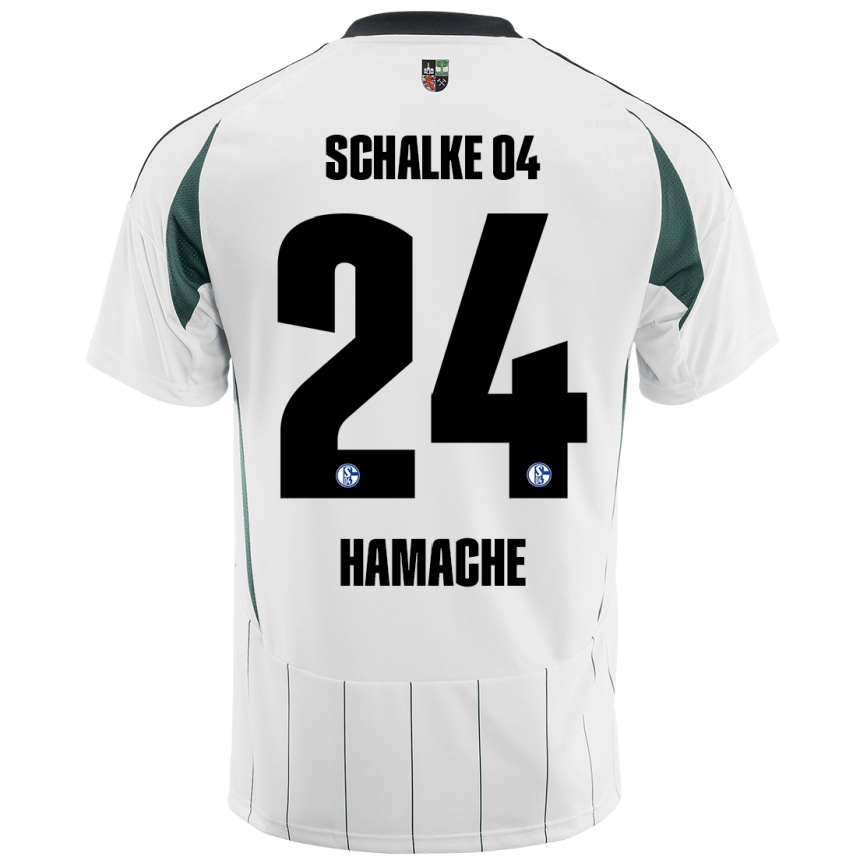 Hombre Fútbol Camiseta Ilyes Hamache #24 Blanco Verde 2ª Equipación 2024/25 Perú