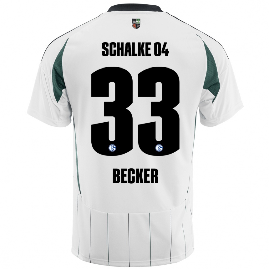 Hombre Fútbol Camiseta Vitalie Becker #33 Blanco Verde 2ª Equipación 2024/25 Perú