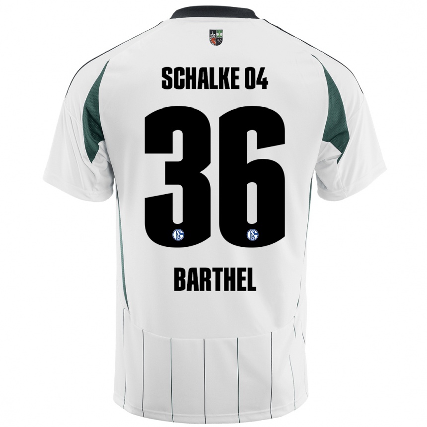 Hombre Fútbol Camiseta Niklas Barthel #36 Blanco Verde 2ª Equipación 2024/25 Perú