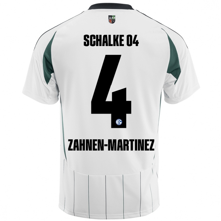 Hombre Fútbol Camiseta Pablo Zahnen-Martinez #4 Blanco Verde 2ª Equipación 2024/25 Perú