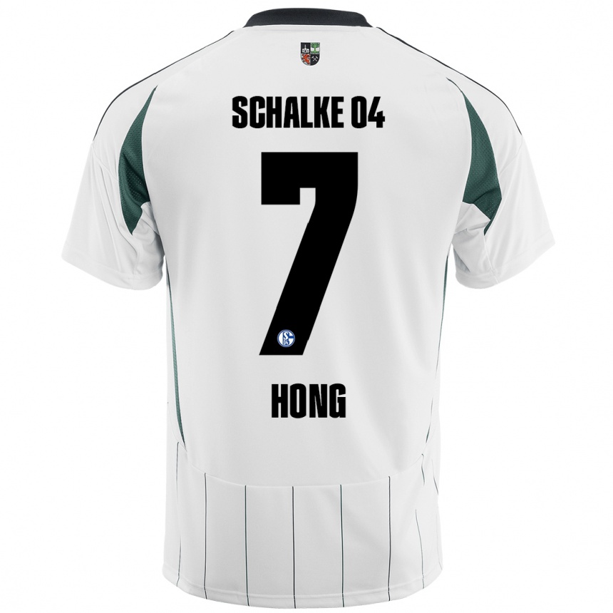 Hombre Fútbol Camiseta Seok-Ju Hong #7 Blanco Verde 2ª Equipación 2024/25 Perú