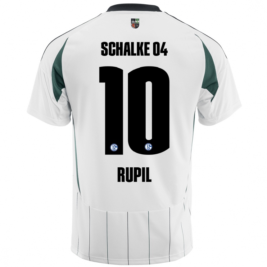 Hombre Fútbol Camiseta Timothé Rupil #10 Blanco Verde 2ª Equipación 2024/25 Perú