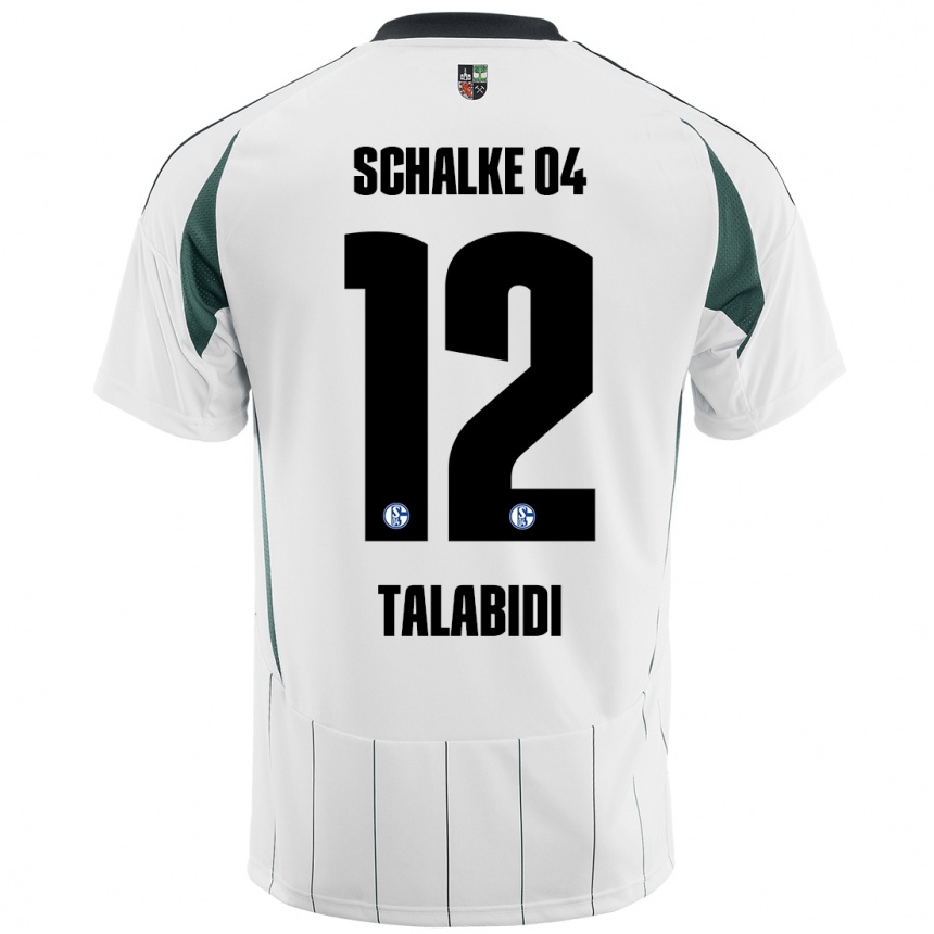 Hombre Fútbol Camiseta Malik Talabidi #12 Blanco Verde 2ª Equipación 2024/25 Perú