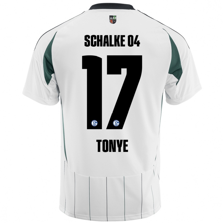 Hombre Fútbol Camiseta Yannick Tonye #17 Blanco Verde 2ª Equipación 2024/25 Perú