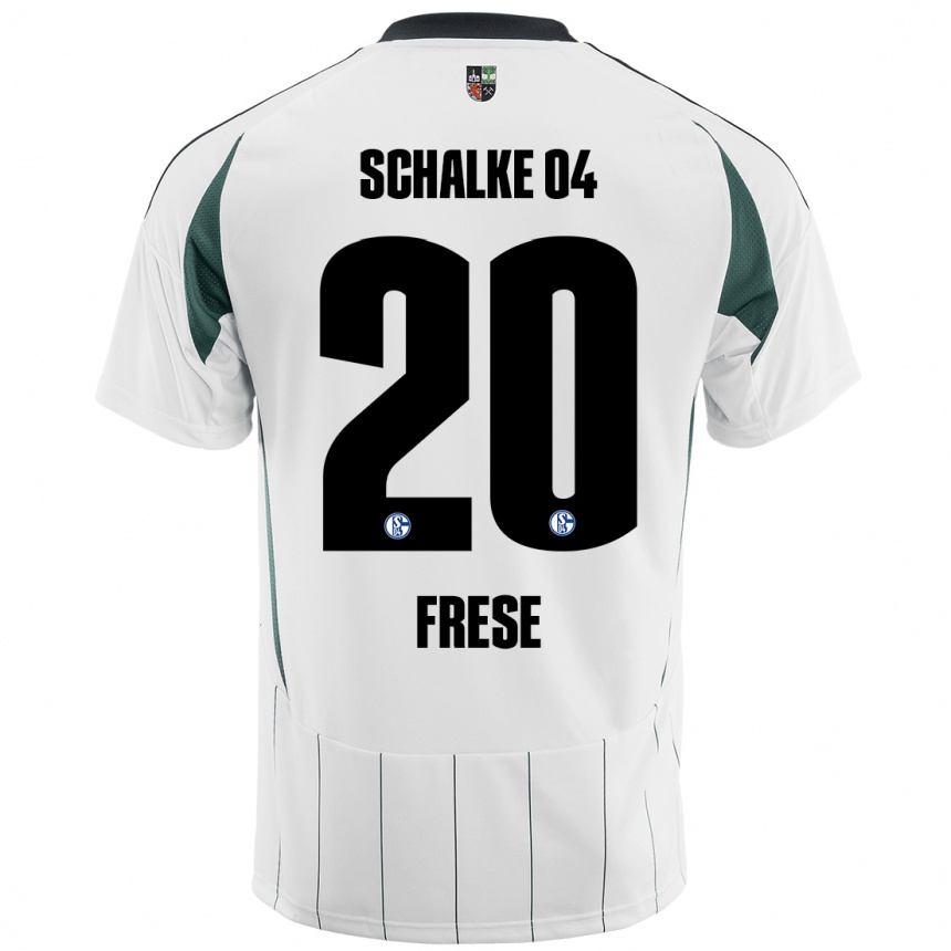 Hombre Fútbol Camiseta Niklas Frese #20 Blanco Verde 2ª Equipación 2024/25 Perú