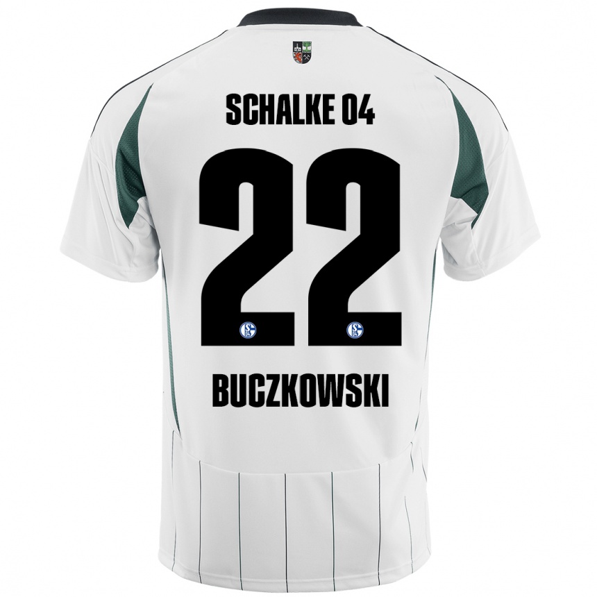 Hombre Fútbol Camiseta Philip Buczkowski #22 Blanco Verde 2ª Equipación 2024/25 Perú