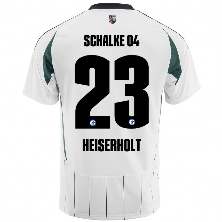 Hombre Fútbol Camiseta Finn Heiserholt #23 Blanco Verde 2ª Equipación 2024/25 Perú