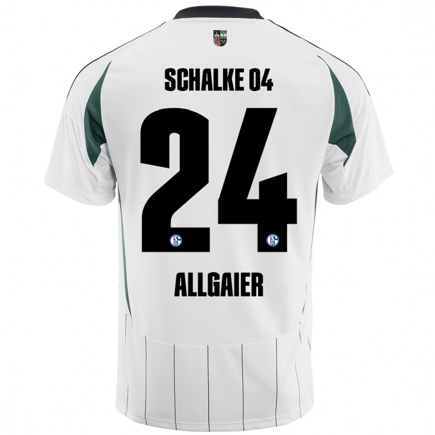 Hombre Fútbol Camiseta Felix Allgaier #24 Blanco Verde 2ª Equipación 2024/25 Perú