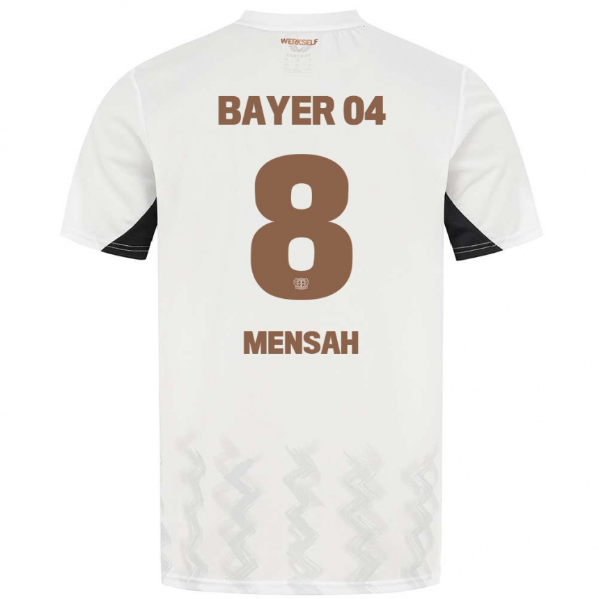 Hombre Fútbol Camiseta Naba Mensah #8 Blanco Negro 2ª Equipación 2024/25 Perú