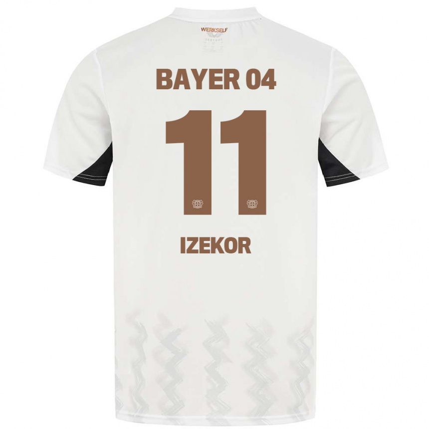 Hombre Fútbol Camiseta Ken Izekor #11 Blanco Negro 2ª Equipación 2024/25 Perú