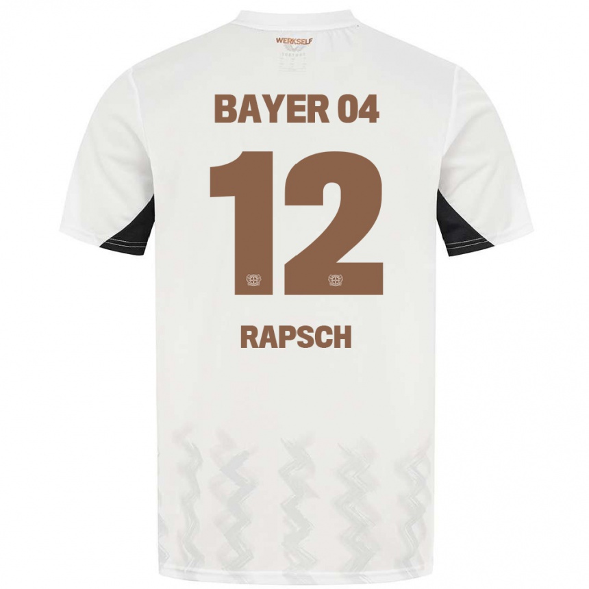 Hombre Fútbol Camiseta Simeon Rapsch #12 Blanco Negro 2ª Equipación 2024/25 Perú