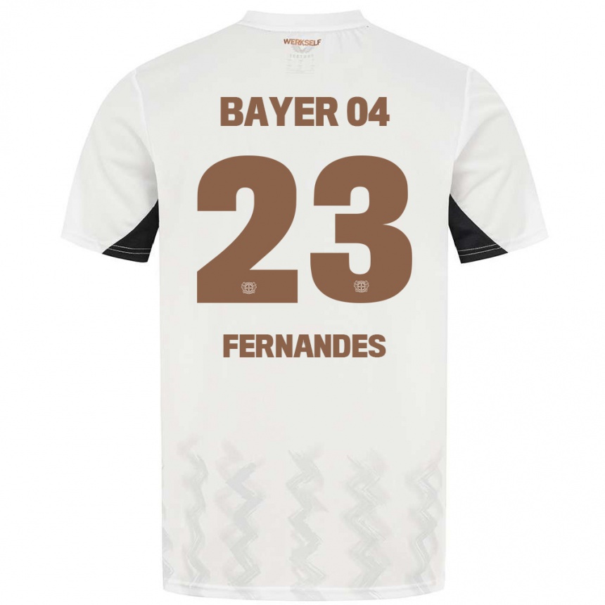 Hombre Fútbol Camiseta Tyron Fernandes #23 Blanco Negro 2ª Equipación 2024/25 Perú