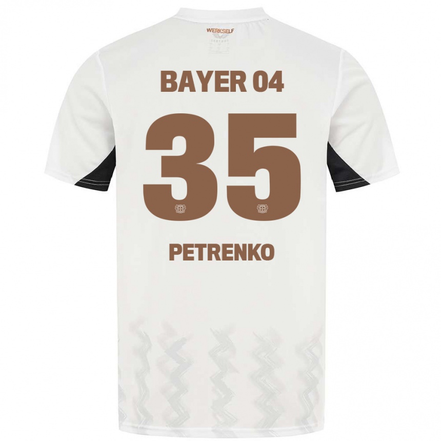 Hombre Fútbol Camiseta Oleksandr Petrenko #35 Blanco Negro 2ª Equipación 2024/25 Perú