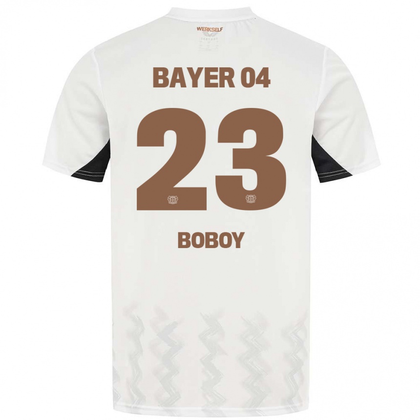 Hombre Fútbol Camiseta Delice Boboy #23 Blanco Negro 2ª Equipación 2024/25 Perú