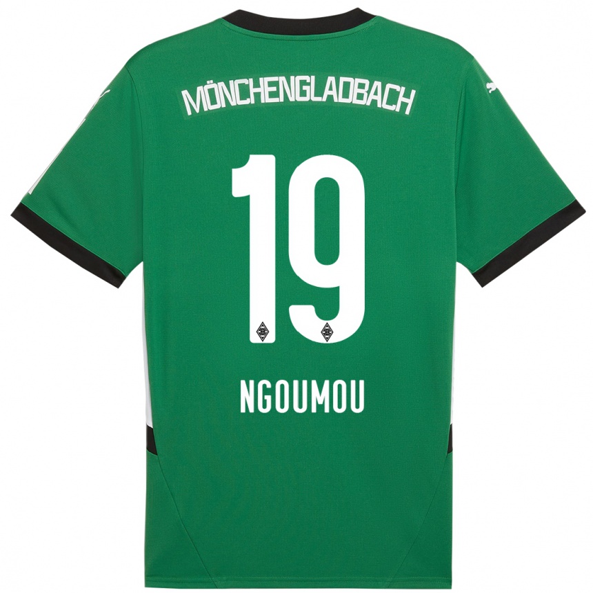 Hombre Fútbol Camiseta Nathan Ngoumou #19 Verde Blanco 2ª Equipación 2024/25 Perú