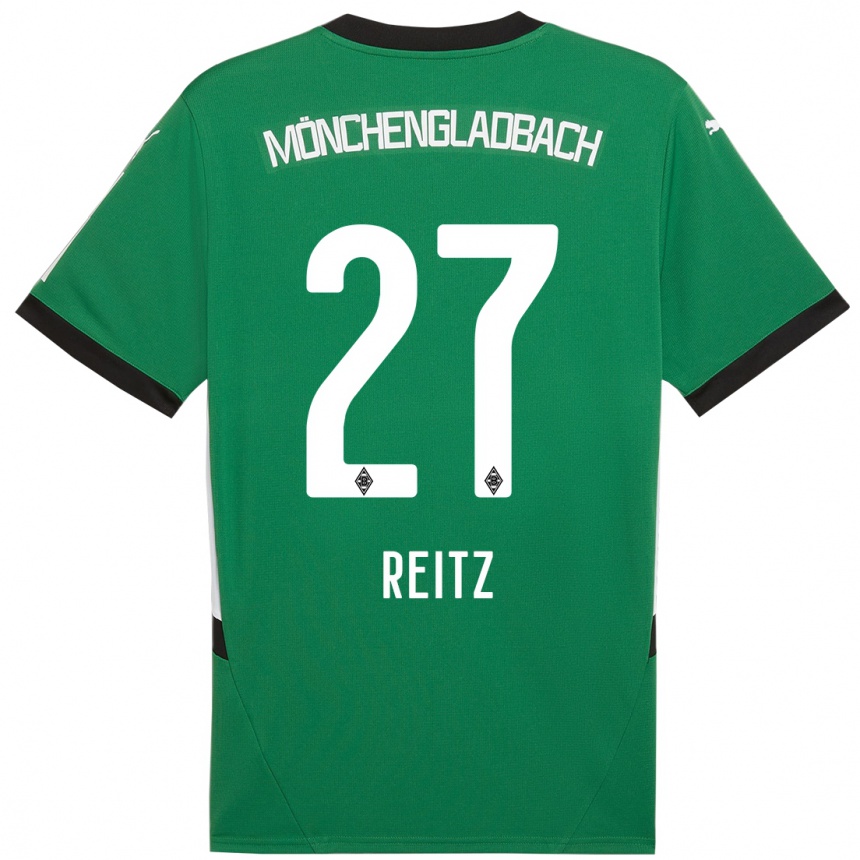 Hombre Fútbol Camiseta Rocco Reitz #27 Verde Blanco 2ª Equipación 2024/25 Perú