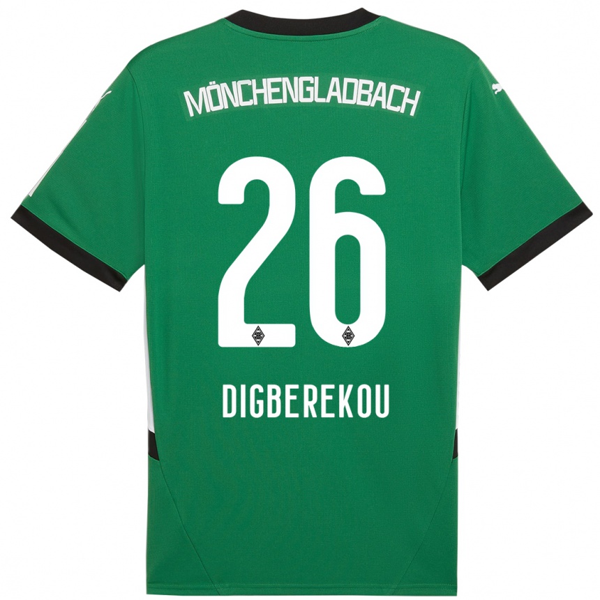 Hombre Fútbol Camiseta Ibrahim Digberekou #26 Verde Blanco 2ª Equipación 2024/25 Perú