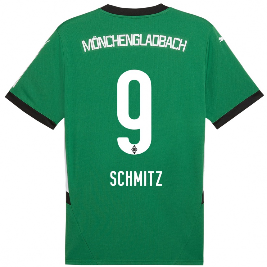 Hombre Fútbol Camiseta Sarah Schmitz #9 Verde Blanco 2ª Equipación 2024/25 Perú