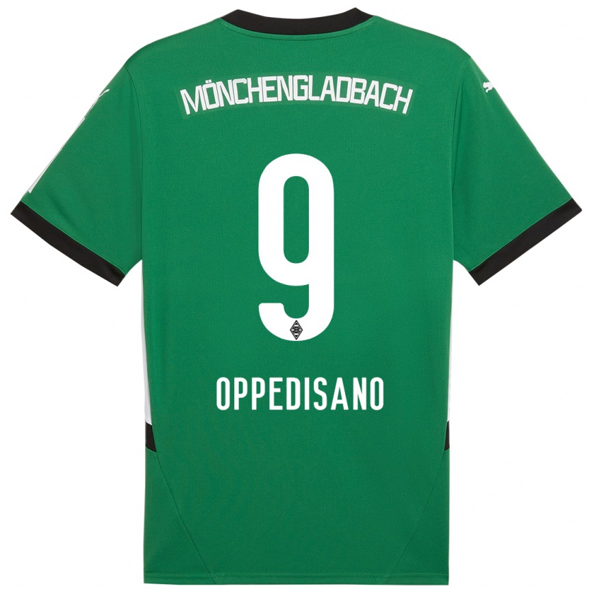 Hombre Fútbol Camiseta Valentina Oppedisano #9 Verde Blanco 2ª Equipación 2024/25 Perú