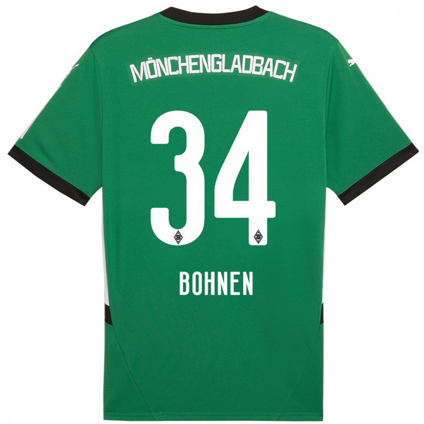 Hombre Fútbol Camiseta Bohnen #34 Verde Blanco 2ª Equipación 2024/25 Perú