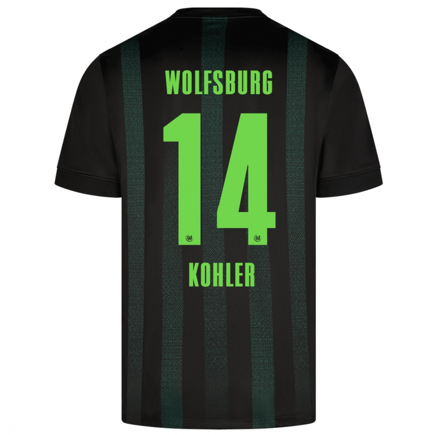 Hombre Fútbol Camiseta Leonard Köhler #14 Verde Oscuro 2ª Equipación 2024/25 Perú