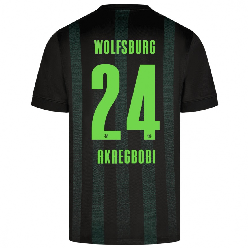 Hombre Fútbol Camiseta Jonathan Akaegbobi #24 Verde Oscuro 2ª Equipación 2024/25 Perú