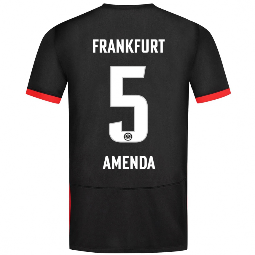 Hombre Fútbol Camiseta Aurèle Amenda #5 Negro 2ª Equipación 2024/25 Perú