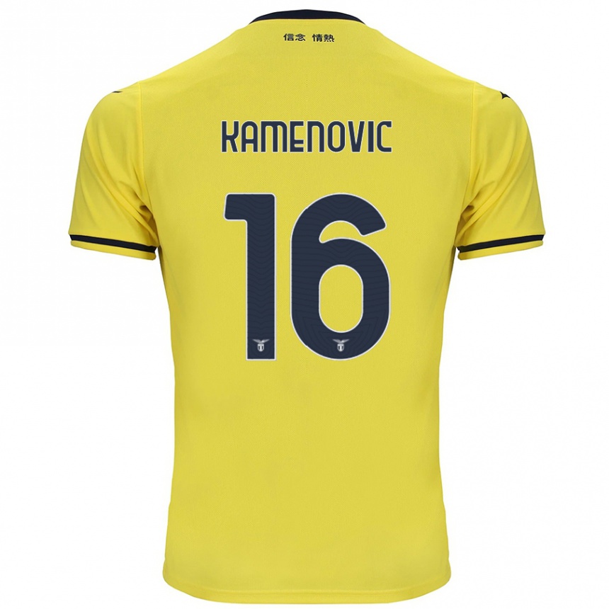 Hombre Fútbol Camiseta Dimitrije Kamenović #16 Amarillo 2ª Equipación 2024/25 Perú