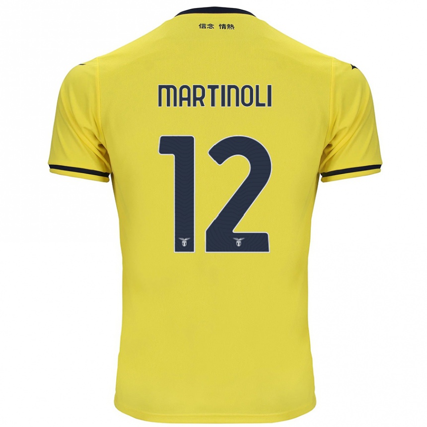 Hombre Fútbol Camiseta Elettra Martinoli #12 Amarillo 2ª Equipación 2024/25 Perú