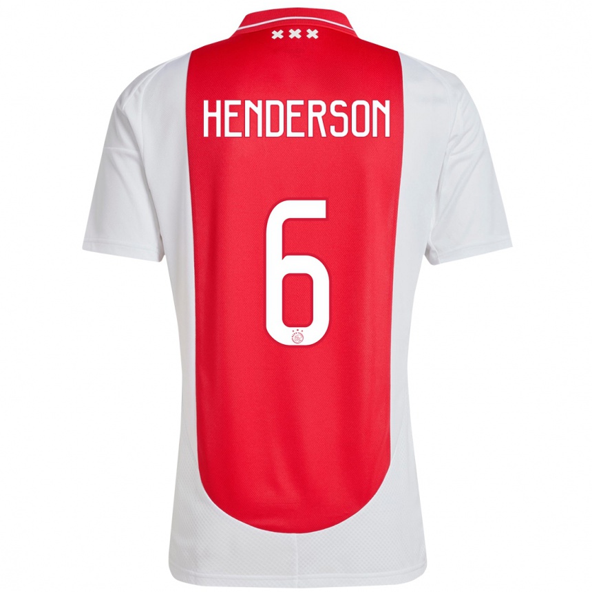 Mujer Fútbol Camiseta Jordan Henderson #6 Rojo Blanco 1ª Equipación 2024/25 Perú