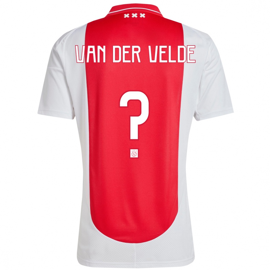 Mujer Fútbol Camiseta Valentijn Van Der Velde #0 Rojo Blanco 1ª Equipación 2024/25 Perú