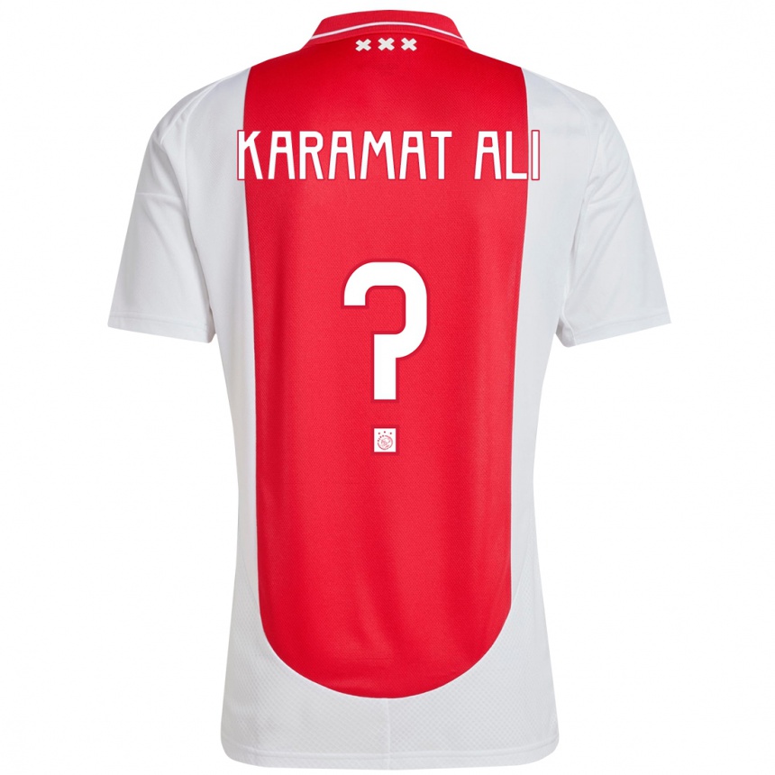 Mujer Fútbol Camiseta Yaïr Karamat Ali #0 Rojo Blanco 1ª Equipación 2024/25 Perú