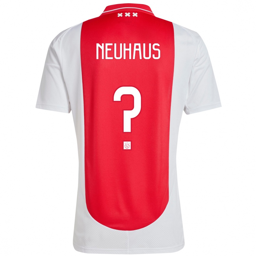 Mujer Fútbol Camiseta Renzo Neuhaus #0 Rojo Blanco 1ª Equipación 2024/25 Perú