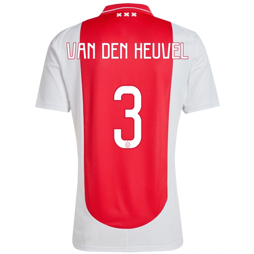 Mujer Fútbol Camiseta Nino Van Den Heuvel #3 Rojo Blanco 1ª Equipación 2024/25 Perú