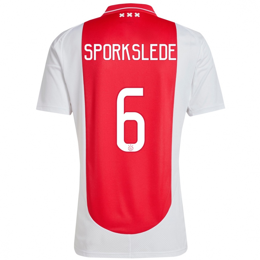 Mujer Fútbol Camiseta Fabian Sporkslede #6 Rojo Blanco 1ª Equipación 2024/25 Perú