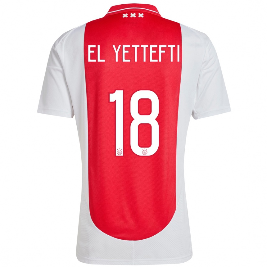 Mujer Fútbol Camiseta Adil Amghar El Yettefti #18 Rojo Blanco 1ª Equipación 2024/25 Perú