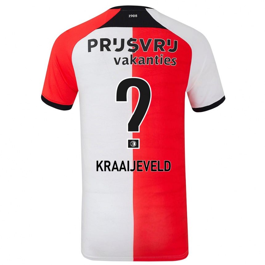 Mujer Fútbol Camiseta Thijs Kraaijeveld #0 Rojo Blanco 1ª Equipación 2024/25 Perú