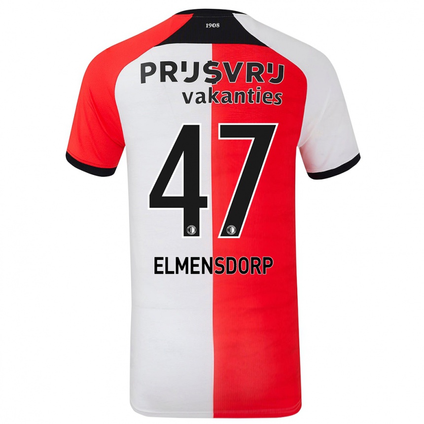 Mujer Fútbol Camiseta Paris Elmensdorp #47 Rojo Blanco 1ª Equipación 2024/25 Perú