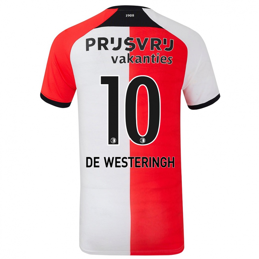 Mujer Fútbol Camiseta Kirsten Van De Westeringh #10 Rojo Blanco 1ª Equipación 2024/25 Perú