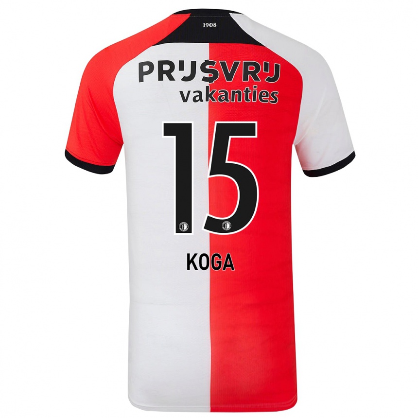 Mujer Fútbol Camiseta Tōko Koga #15 Rojo Blanco 1ª Equipación 2024/25 Perú