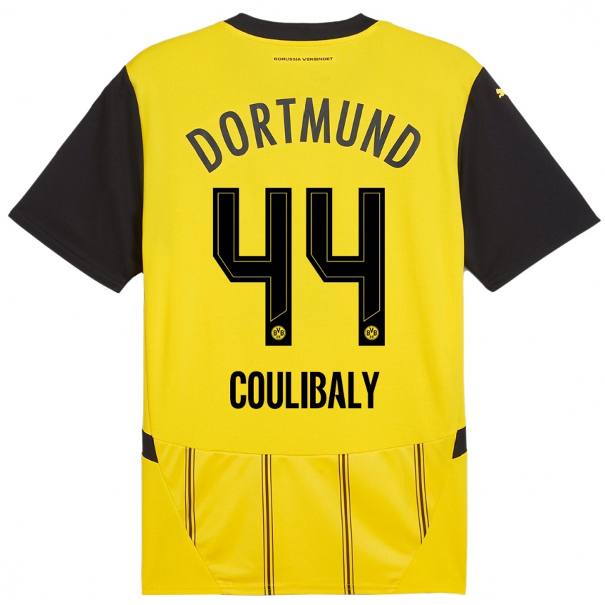 Mujer Fútbol Camiseta Soumaila Coulibaly #44 Amarillo Negro 1ª Equipación 2024/25 Perú